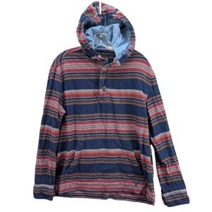 American Eagle Men's Hoodie Baja Stipped Medium Kangaroo Pocket Beach Cabin Sz M